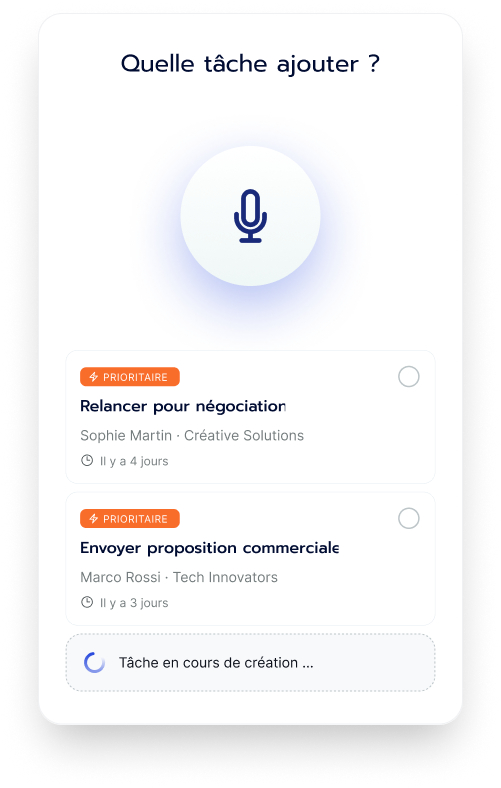 Interface de saisie vocale convertissant la parole en texte en temps réel
